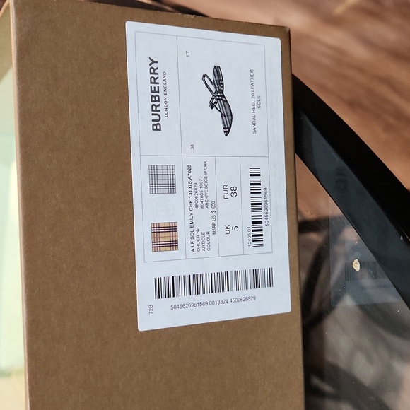 Burberry Emily Checked Slingback Sandals - Picture 4 of 6